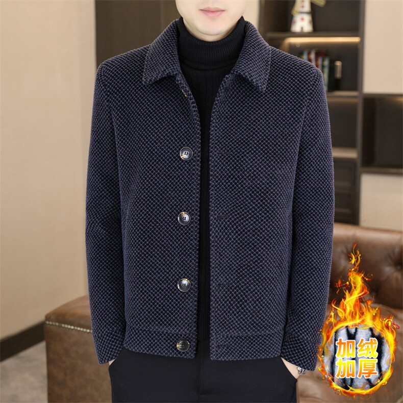 25冬季男士毛呢大衣短款翻领夹克呢子外套上衣【加绒】jk24-p140,男装毛呢大衣,星座1602（原101B）