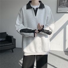 WY10173-特批50加绒P60美式重磅绒感V领卫衣大码撞色上衣外套，女装短外套，电商A059