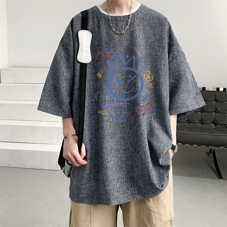 风复古亚麻短袖男棉麻t恤男半袖ZT71180-P35,男装T恤,电商A040