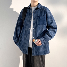 美式扎染夹克男春季工装外套男休闲宽松牛仔衬衫A406C6029P68，男装衬衫，星座309（原A406）