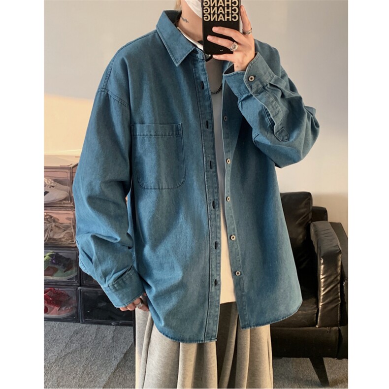 长袖牛仔衬衫GC28-P52控78成分74.9%棉12.7%聚酯纤维12.4%粘纤,男装衬衫,星座1302