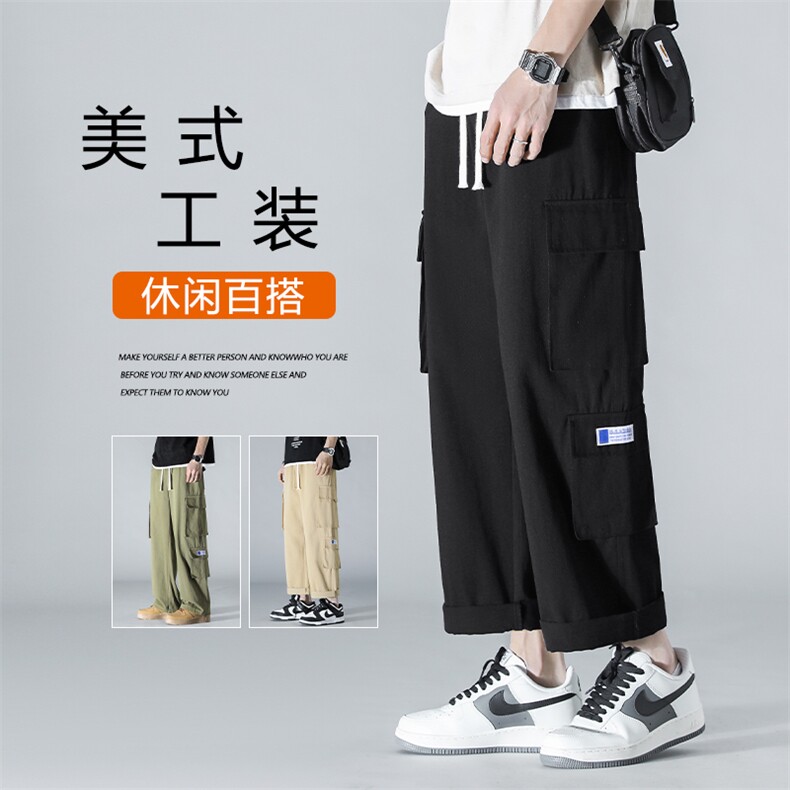 美式工装裤男春夏季宽松大码纯棉休闲裤 1269特批40图片