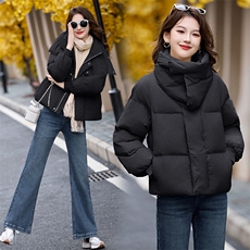 羽绒棉棉服女2024年冬季新款女装时尚休闲韩版连帽立领加厚棉服，女装棉衣/棉服，卡杰菲