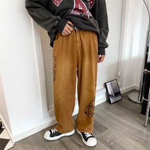 牛仔裤男秋季潮大码休闲裤子高街XK5004P42图片