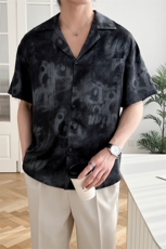 B353CS369P55M-3XL聚酯纤维100夏季新款2025冰丝衬衫直播款黑，男装衬衫，电商B353