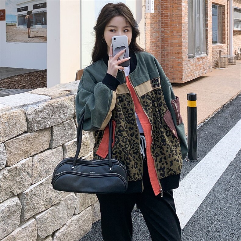 主推现货高品质豹纹拼接ins风外套2022年款号858-P135K188,女装短外套,浙宝305