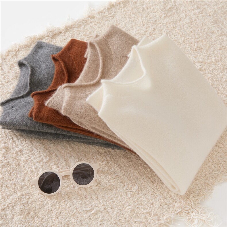 秋冬时尚百搭通勤简约12针一线成衣卷领儿童羊绒衫，童装儿童羊绒衫，跳跳羊儿童羊绒衫