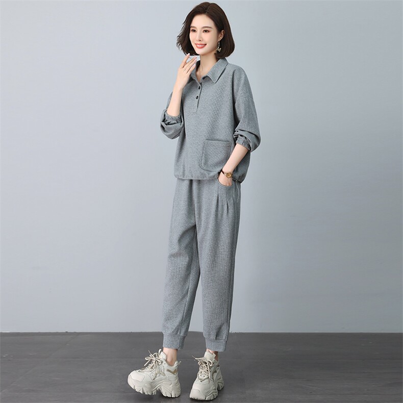 2024春秋季新款时尚休闲气质个性减龄休闲套装,女装套装/套裙,独衣靓