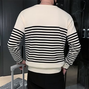 美式街头设计感圆领毛衣男慵懒风休闲针织衫M807P42图片