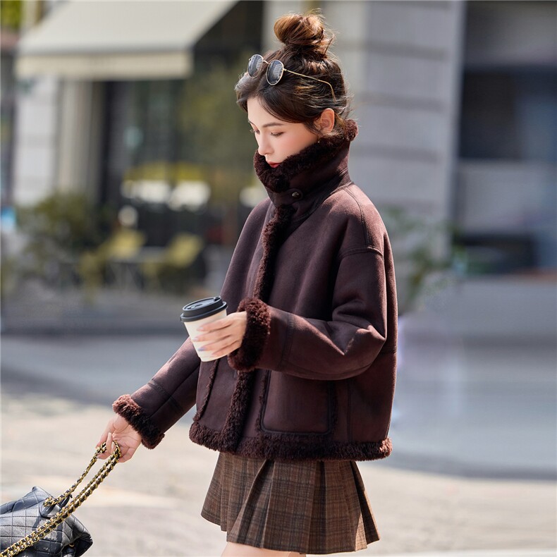 2025冬季新款~~双面穿皮毛一体,女装棉衣/棉服,意芙