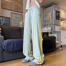 抖音品质夏季新款三条杠运动休闲宽松冰丝裤B315-K24222-p55控78，男装休闲裤，电商B315