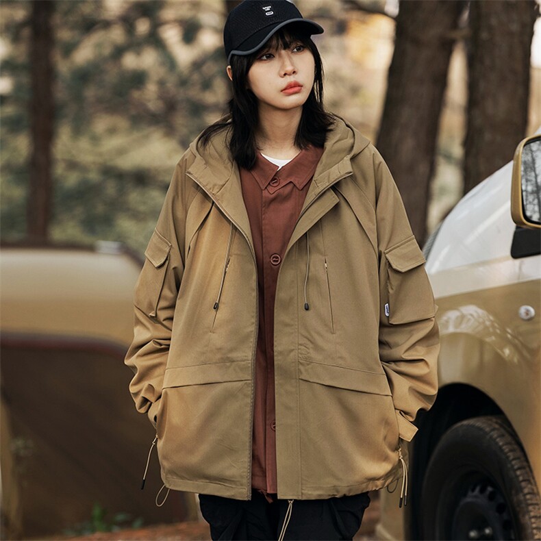 外27-2GANYOU日系大口袋防泼水连帽冲锋衣JK18-P145，男装夹克，新杭派外27-2