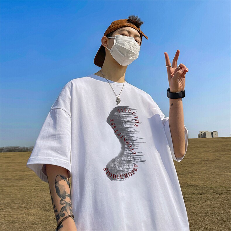 可设48小时发货支持抖音得物来样二开230克重磅美式短袖t恤MT340,男装T恤,电商A486