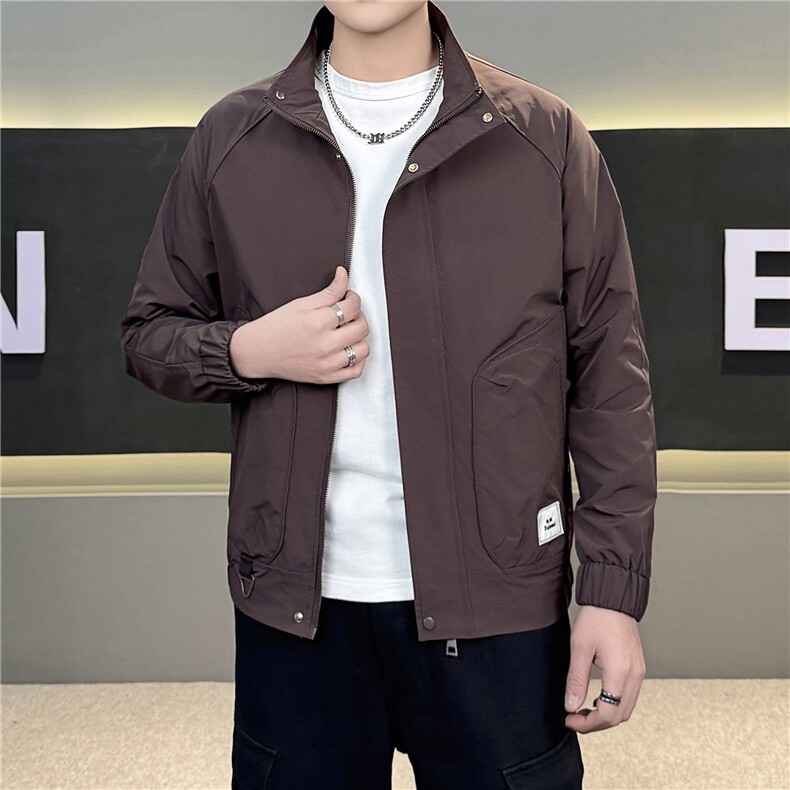 春季夹克上衣外套立领咖啡色JK8509-P85,男装夹克,星座1012-1