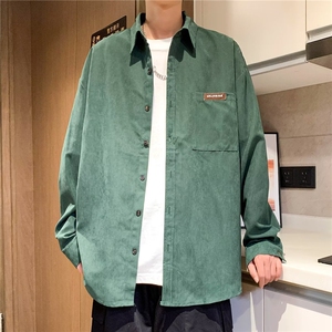 长袖衬衫男韩版潮流高级感上衣服港风休闲学生痞帅衬衣秋冬季外套