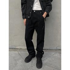 B221美式ins高街暗黑小众个性铆钉小脚牛仔裤LK23142-P65控88，男装牛仔裤，电商B221