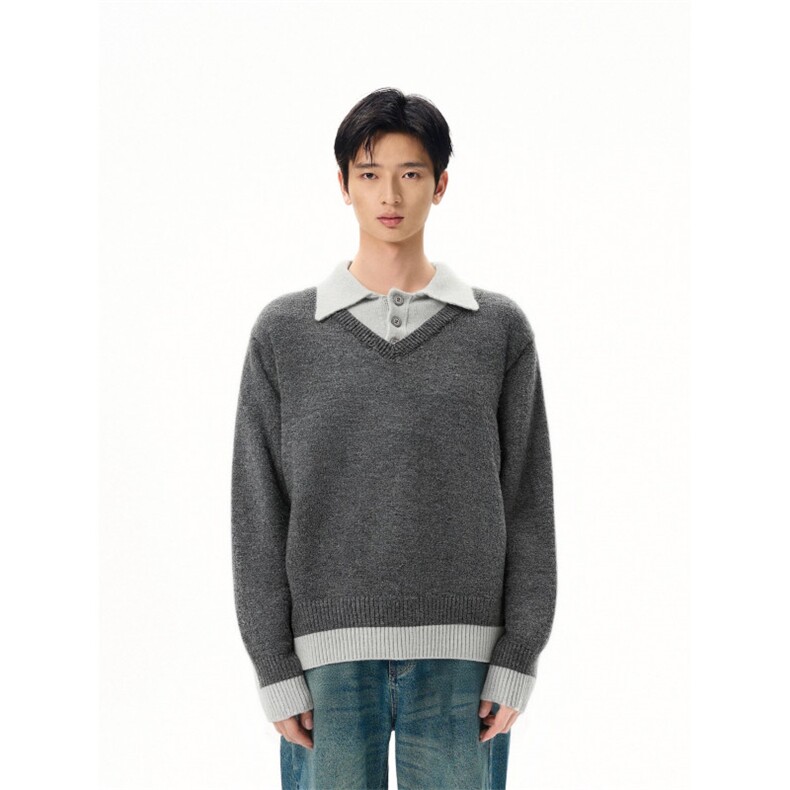 MM349-P60美式新款复古休闲慵懒风假两件针织毛衣,男装针织衫/毛衣,星座617A-2