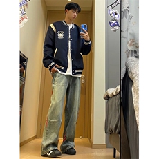 【有货】三条杠条纹牛仔裤男女款美式vibe风裤子G8512WW-特P55，男装牛仔裤，星座1007（原301D）
