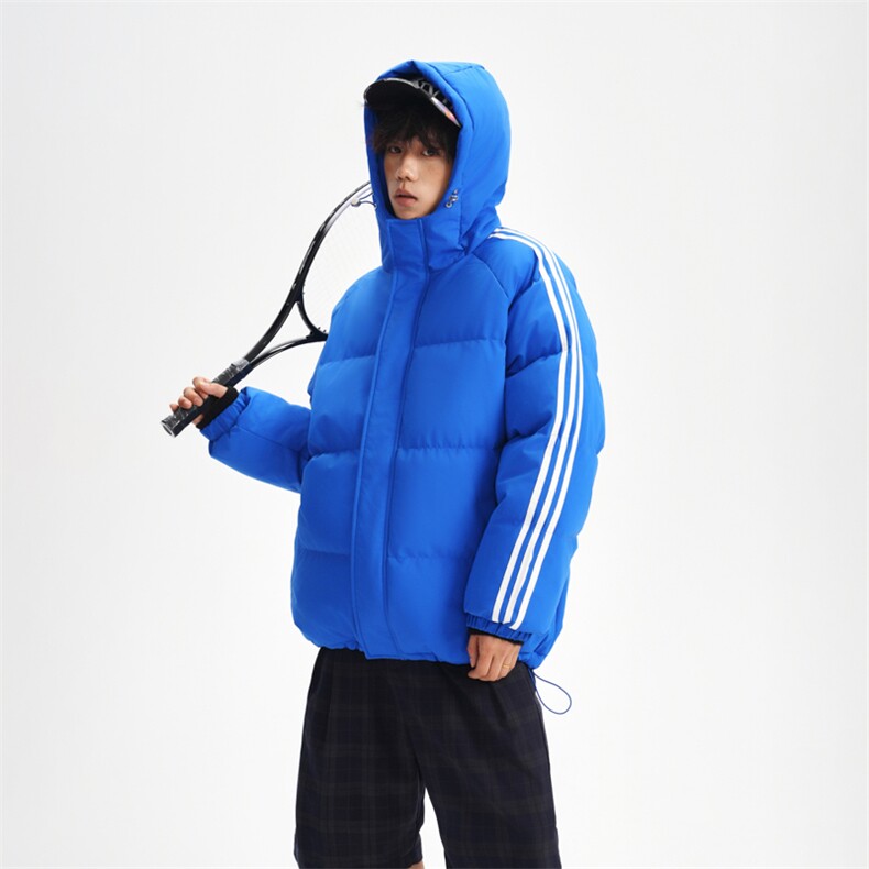 冬季潮流条纹五防立领加绒加厚棉衣情侣撞色棉服外套MY8899-p78,男装棉衣,星座610B-1
