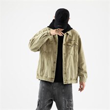 jk689-p95--限价128无影墙牛仔夹克肥仔秋款量足绣花印花大码，男装夹克，星座103A