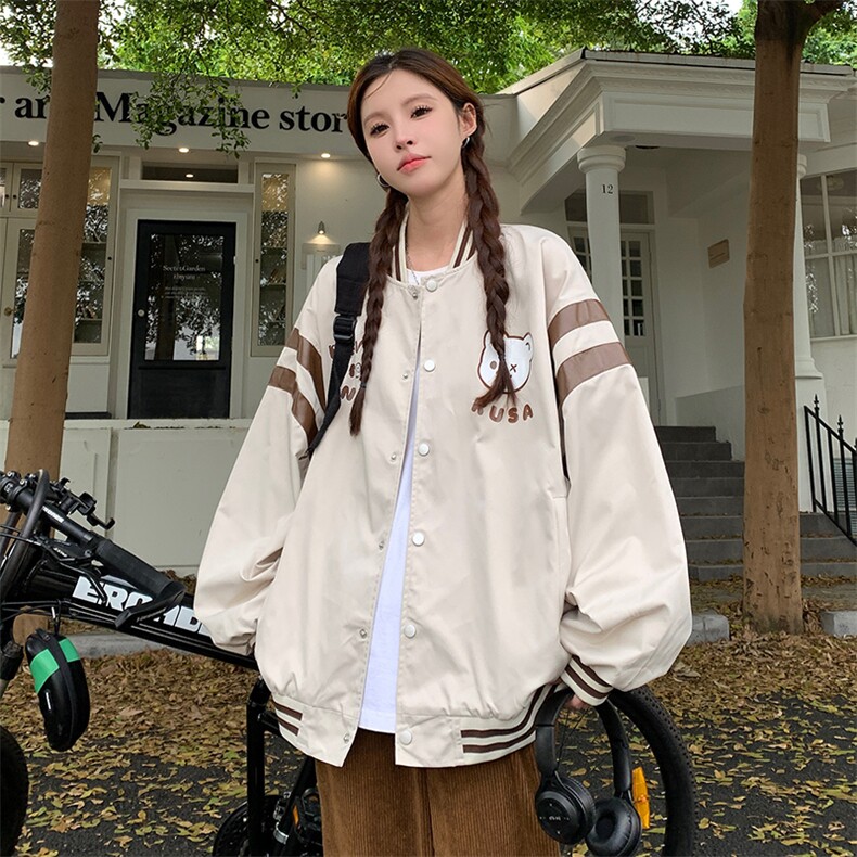 街头棒球服外套女秋休闲夹克美式风学生chic短上衣C364-80,男装夹克,星座911-2(原星座613-2）