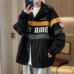 A710-P68 小众设计感棒球服外套男春秋季美式复古撞色飞行员夹克图片