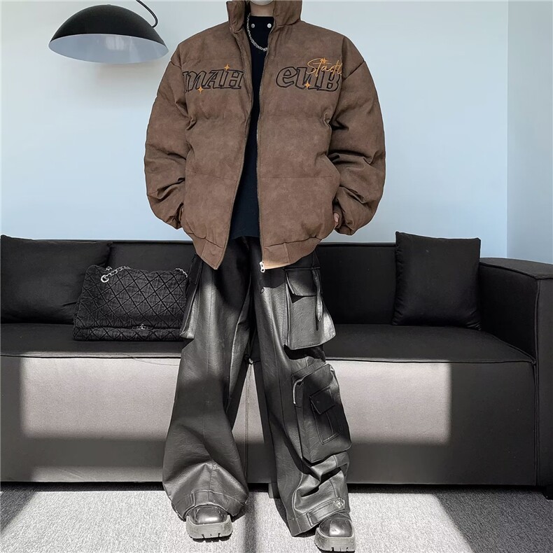 美式复古字母刺绣设计感棉服冬季街头宽松加厚M8030-P105,男装棉衣,星座1109-3