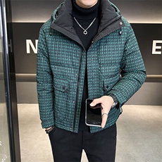 2024新款连帽羽绒服男冬季短款保暖外套B240-YR999-P215标50，男装羽绒服，电商B240