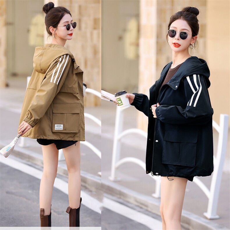 秋季新款休闲风衣胖MM200斤宽松显瘦减龄大码外套女，女装风衣，妃曼