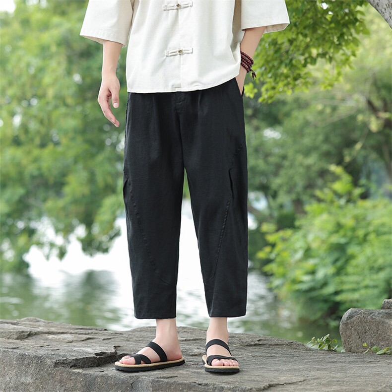纯亚麻九分裤风星座815-8613p100,男装休闲裤,星座815（原A203）