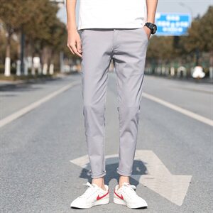 2021春夏新款哈伦裤休闲裤男九分裤男士修身小脚潮男裤子图片