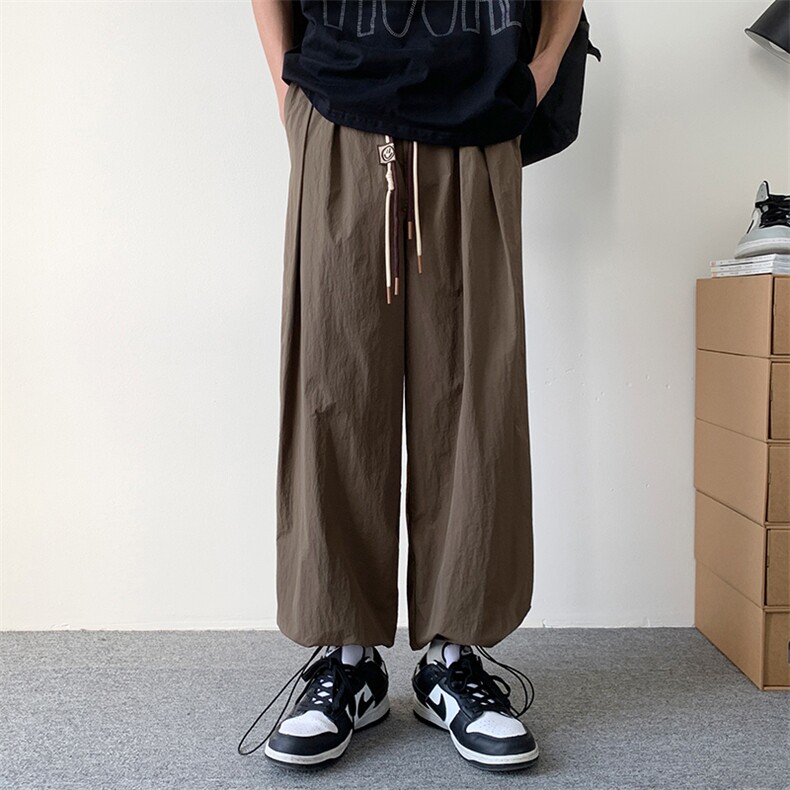 C2001-TP55控78-港风2023春夏新款高街潮牌宽松长裤男生抽绳裤子,男装休闲裤,电商A102-1