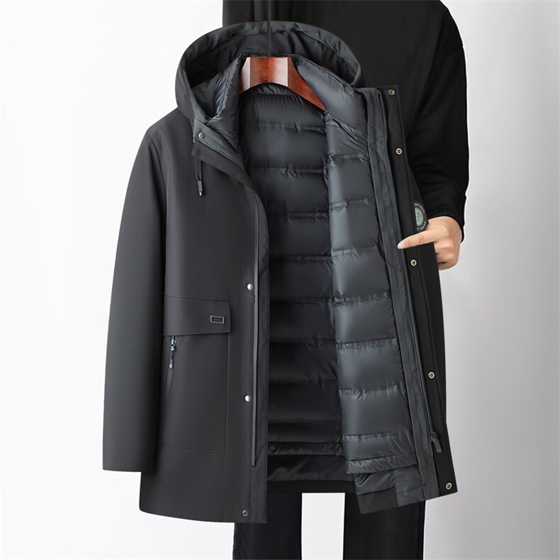 【一衣三穿+可拆羽绒内胆】时尚男士羽绒服2024冬季新款保暖外套，男装羽绒服，电商B212（原钱塘6029）