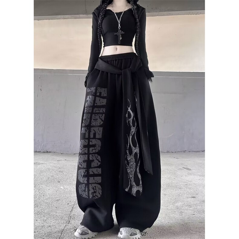 美式街舞宽松休闲荆棘涂鸦双侧大印花嘻哈休闲卫裤舞蹈裤KA8056，男装休闲裤，星座1116A（原606A-3）