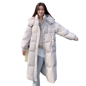 咖色羽绒服女冬季时尚爆款2025新款中长款过膝加厚外套反季棉服图片