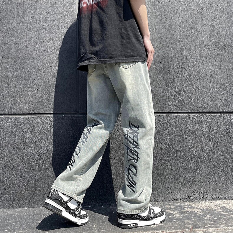 港风潮牌宽松直筒休闲裤2024夏季新款工装牛仔裤男现货K7803-P45,男装牛仔裤,星座512-3