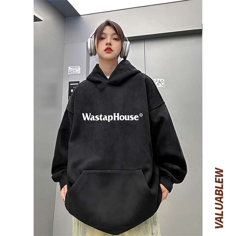 麂皮绒连帽卫衣直播品质重磅400克house印花JL7128-P45控78,男装卫衣,星座508（原C305）