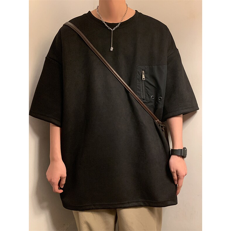 麂皮绒短袖设计感T恤小众日系机能外套美式潮1016-1T145P48K68,男装T恤,星座1016-1（原电商B408-1）