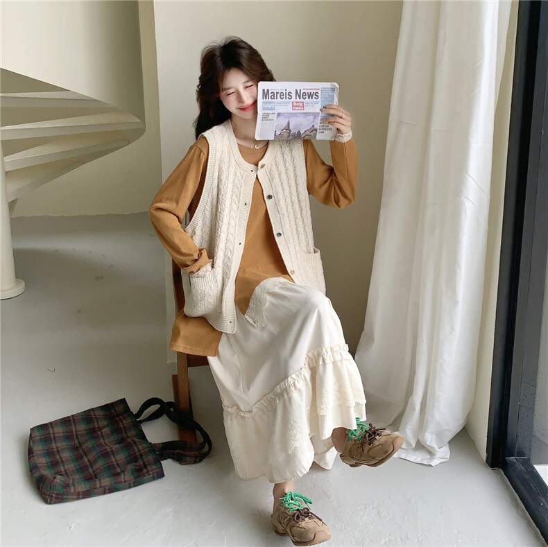 26春季新款针织背心半身裙三件套6663-P215-K348,女装套装/套裙,2C317