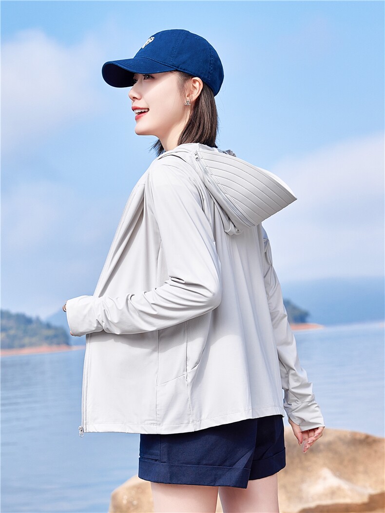 冰丝透气防晒衣女款2025夏季户外防晒服防紫外线upf凉感防晒外套,女装防晒衣,可可小西