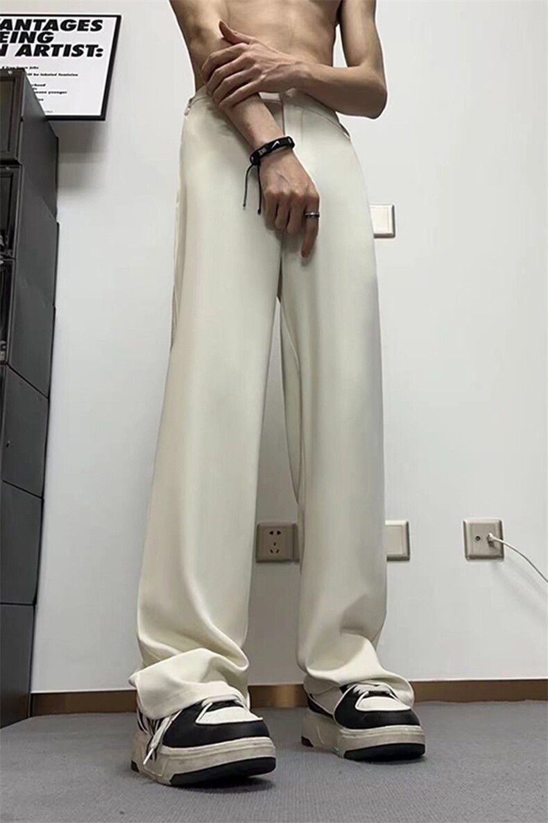 男装垂感休闲裤春夏季纯色舒适百搭宽松设计感西装裤XK302-P50,男装休闲裤,电商A178