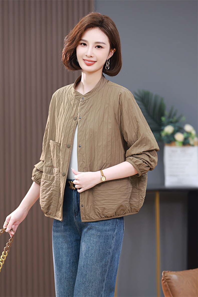 条纹双层面料宽松小香风外套女长袖上衣,女装短外套,3200格调