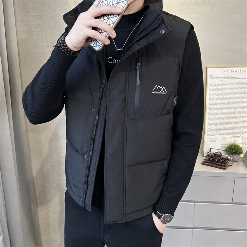 短款立领羽绒马甲男休闲日系面包服保暖外套马甲背心M9823-P100,男装背心/马甲,电商A237