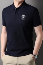 夏季纯棉短袖T恤男士中年翻领休闲百搭纯色Polo衫夏装全棉半袖，男装Polo衫，电商B212（原钱塘6029）