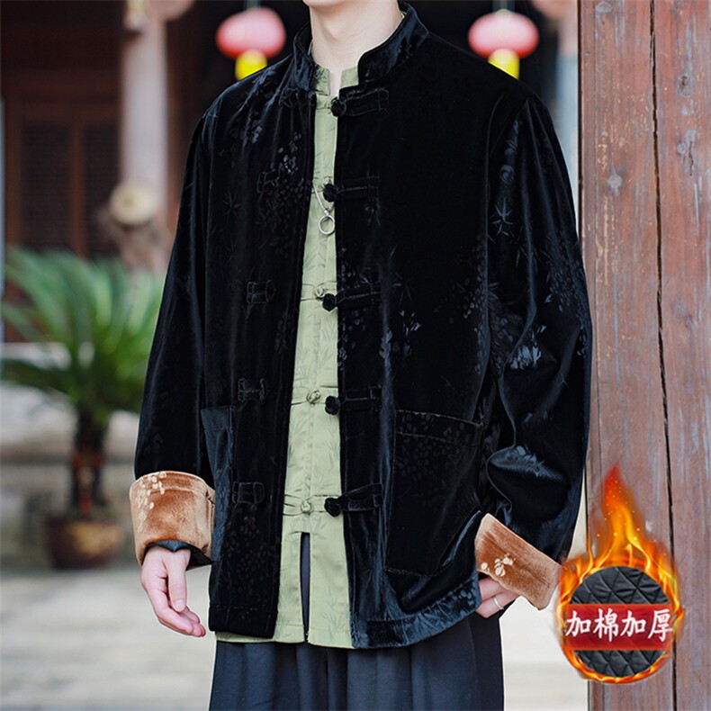 新中式棉服现货大码情侣加厚棉衣丝绒压花MY9911-P130控188,男装棉衣,电商A021