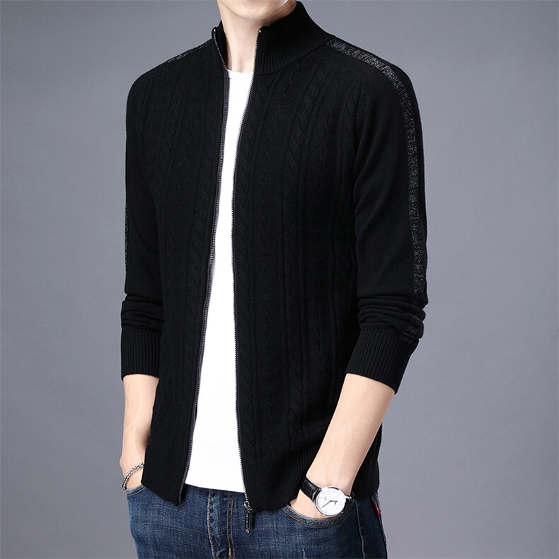 CM13025钱塘2020-2中年男士商务休闲开衫冬季厚款羊毛衫P175,男装针织衫/毛衣,钱塘207-2