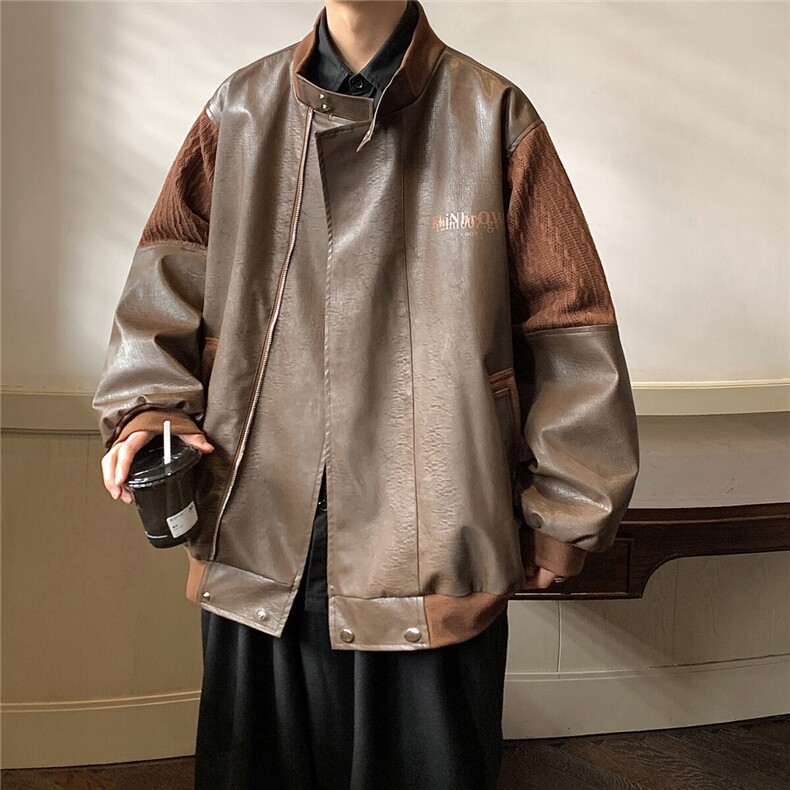 港风模特肩膀民族风大码M-5XL夹克男情侣皮衣外套JK8756P110控149,男装民族服装,星座227-7