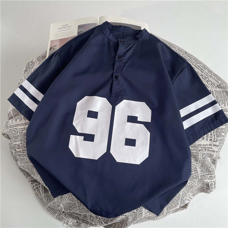现货！学院风美式POLO衫短袖夏季显年轻亨利领-LK80072-特批35图片