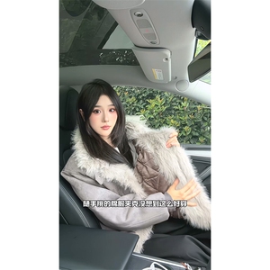 现货重磅硬挺boxy羽绒棉衣座山雕大毛毛领洗水麂皮棉服冬外套图片