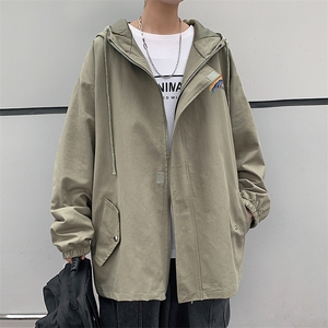 JK41064-P85纯棉连帽夹克男士大码工装夹克男外套男图片
